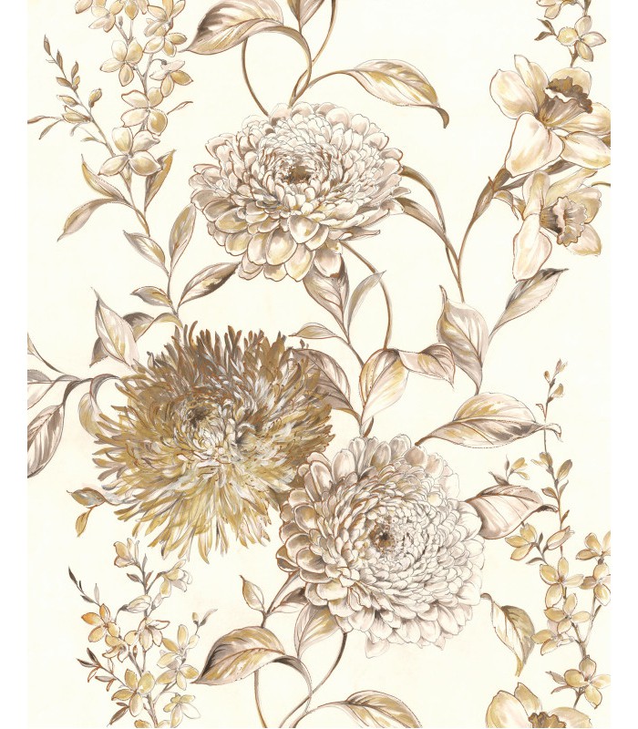 Panoramique Vintage Chrysanthemum - Collection Pure 2 - KOMAR - REF P267-VD2 - 200x250CM