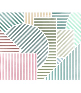 Panoramique JEUX DES LIGNES BONBONS - Collection FLAIR - KOMAR - 300X250