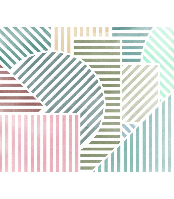 Panoramique JEUX DES LIGNES BONBONS - Collection FLAIR - KOMAR - 300X250