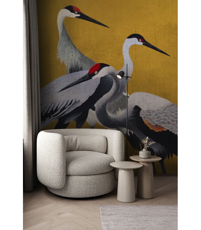 Panoramique YELLOW CRANES - Collection FLAIR - KOMAR - 200X250