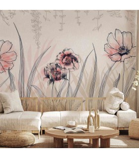 Panoramique sur-mesure FLOWER BEIGE - WALL DREAMER BOOK 1 - REF WAD0176