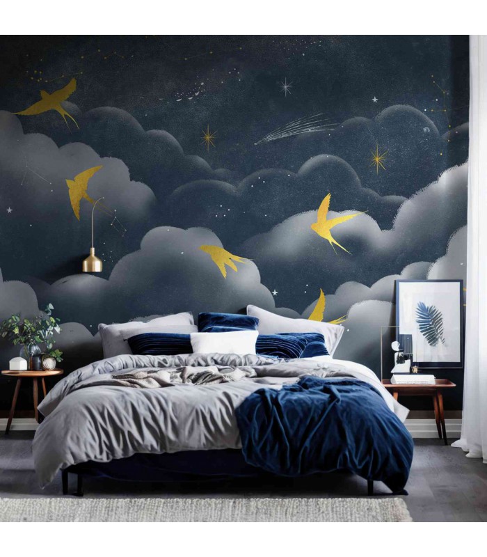 Panoramique sur-mesure LES CONSTELLATIONS ET LES HIRONDELLES - WALL DREAMER BOOK 1 - REF WAD0180