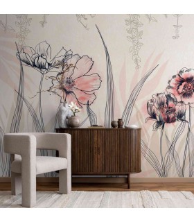 Panoramique sur-mesure FLOWER BEIGE - WALL DREAMER BOOK 1 - REF WAD0176