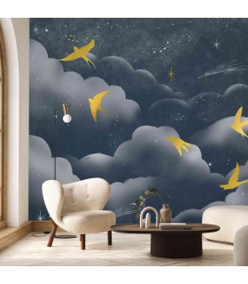 Panoramique sur-mesure LES CONSTELLATIONS ET LES HIRONDELLES - WALL DREAMER BOOK 1 - REF WAD0180