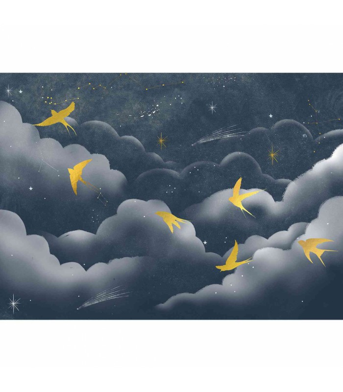 Panoramique sur-mesure LES CONSTELLATIONS ET LES HIRONDELLES - WALL DREAMER BOOK 1 - REF WAD0180