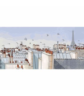 Panoramique sur-mesure SUR LES TOITS - WALL DREAMER BOOK 1 - REF WAD0062