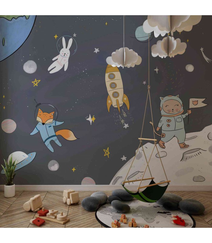 Panoramique sur-mesure SPACE ANIMALS - WALL DREAMER BOOK 1 - REF WAD0131-1
