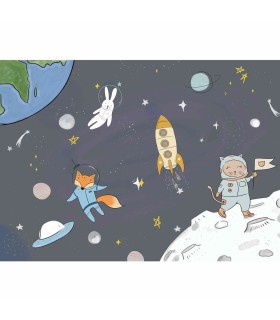 Panoramique sur-mesure SPACE ANIMALS - WALL DREAMER BOOK 1 - REF WAD0131-1