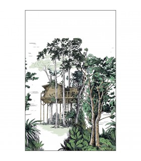 Papier peint Panoramique Garden Shed Vert - 200x310cm - Collection Green Life 2 - CASELIO - Réf.  GNL2105420404