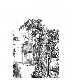 Papier peint Panoramique Garden Shed Noir - 200x310cm - Collection Green Life 2 - CASELIO - Réf.  GNL2105420904