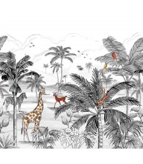 Panoramique LE MONDE DE LA JUNGLE NOIR M 300x280 - Collection LES MINIS MONDES - CASELIO - Réf. MNM105789008