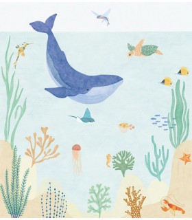 Panoramique LE MONDE DE LA MER MULTICOULEURS M 250x280 - Collection LES MINIS MONDES - CASELIO - Réf. MNM105666001