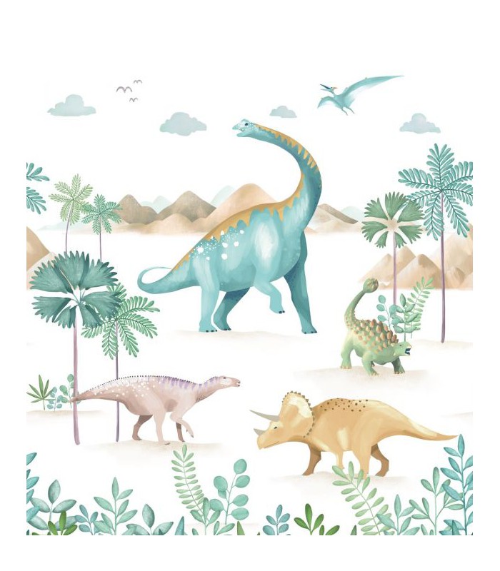 Panoramique LE MONDE DES DINOSAURES VERT M 250x280 - Collection LES MINIS MONDES - CASELIO - Réf. MNM105774501