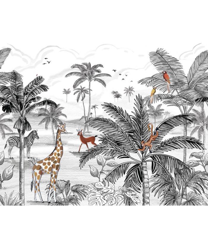 Panoramique LE MONDE DE LA JUNGLE NOIR S 300x250 - Collection LES MINIS MONDES - CASELIO - Réf. MNM105789007