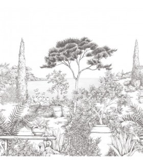 Panoramique A L'OMBRE DES PINS L Noir Fusain 300x310 - Collection WONDERWALLS 2 - CASADECO - Réf. WDWD200019809