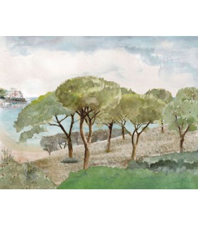 Panoramique SONG OF CRICKETS L VERT LICHEN 400x310 - Collection WONDERWALLS 2 - CASADECO - Réf. WDWD200007512