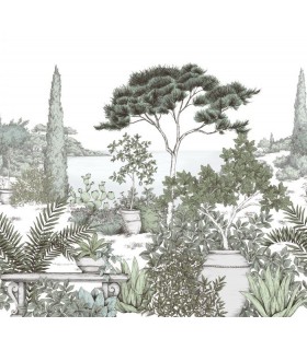 Panoramique A L'OMBRE DES PINS M Vert Eucalyptus 300x280 - Collection WONDERWALLS 2 - CASADECO - Réf. WDWD200017608