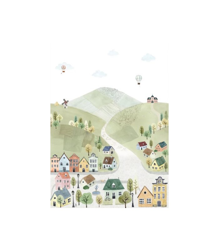 Panoramique WELCOME TO THE VILLAGE MULTICO L 200x310 - Collection ONCE UPON A TIME 2 - CASADECO - Réf. OUTD200713604