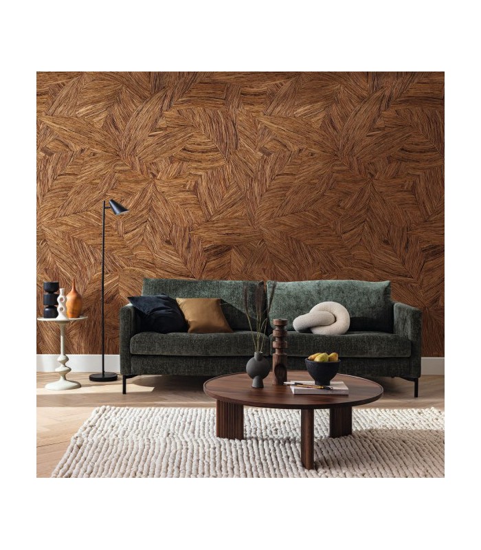 Panoramique WOOD LEAVES MARRON M 212 x 280 - Collection RELIEFS - CASELIO - Réf. RLF106172026