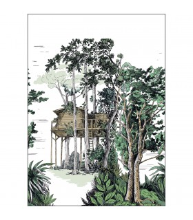 Papier peint Panoramique Garden Shed Vert - 200x280cm - Collection Green Life 2 - CASELIO - Réf.  GNL2105420403
