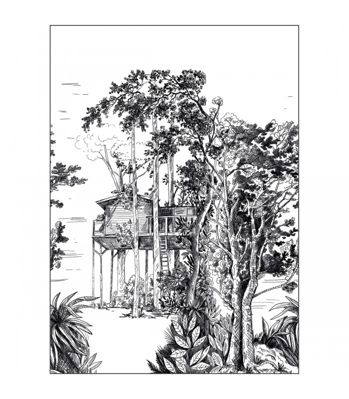 Papier peint Panoramique Garden Shed Noir - 200x280cm - Collection Green Life 2 - CASELIO - Réf.  GNL2105420903