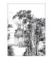 Papier peint Panoramique Garden Shed Noir - 200x280cm - Collection Green Life 2 - CASELIO - Réf.  GNL2105420903