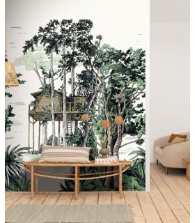 Papier peint Panoramique Garden Shed Vert - 200x280cm - Collection Green Life 2 - CASELIO - Réf.  GNL2105420403