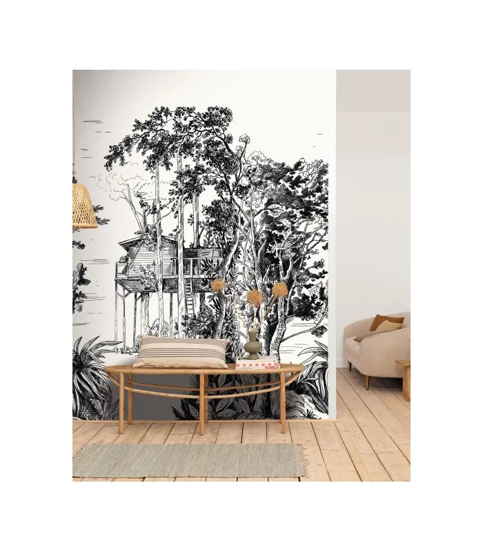Papier peint Panoramique Garden Shed Noir - 200x280cm - Collection Green Life 2 - CASELIO - Réf.  GNL2105420903