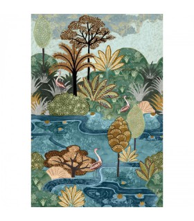 Papier Peint Panoramique Vinyle sur Intissé Aruba Multicolore – Panoramas 2 de Casamance - réf. 75610814 - 204 x 300 CM Papier Peint Panoramique Vinyle sur Intissé Aruba Multicolore – Panoramas 2 de Casamance - réf. 75610814 - 204 x 300 CM