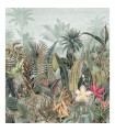 Papier peint panoramique Daintree bleu marine et vert mousse Casamance réf. 75662036