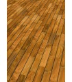 Parquet massif pont de bateau en teck huilé 12 mm