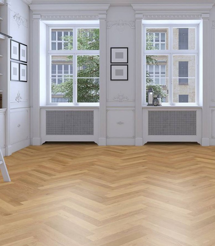 Parquet bâton rompu Tourny verni brossé naturel Soboplac