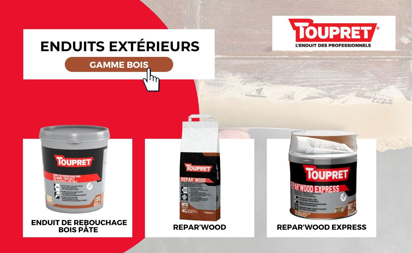 Enduit extérieur Toupret gamme Bois